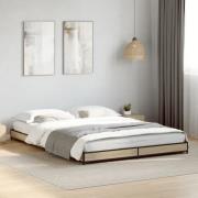 vidaXL Sängram sonoma-ek 150x200 cm konstruerad trä och metall