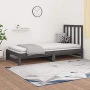 vidaXL Utdragbar dagbädd grå 2x(90x200) cm massiv furu
