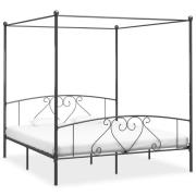 vidaXL Sänghimmel utan madrass grå metall 200x200 cm