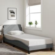 vidaXL Sängram utan madrass ljusgrå 90x200 cm tyg