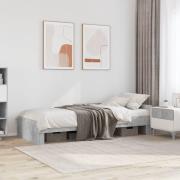 vidaXL Sängram betonggrå 100x200 cm konstruerad trä