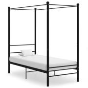 vidaXL Himmelsäng svart metall 100x200 cm