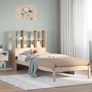 vidaXL Säng med bokhylla utan madrass 100x200cm massiv furu