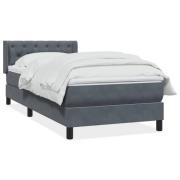 vidaXL Ramsäng med madrass mörkgrå 80x220 cm sammet