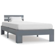 vidaXL Sängram utan madrass grå massiv furu 100x200 cm