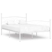 vidaXL Sängram utan madrass med ribbotten vit metall 160x200 cm