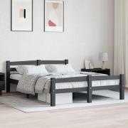 vidaXL Sängram mörkgrå massiv furu 120x200 cm