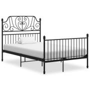 vidaXL Sängram utan madrass svart metall 120x200 cm