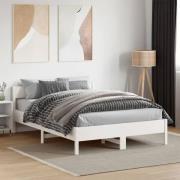 vidaXL Sängram utan madrass vit 135x190 cm massiv furu