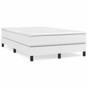 vidaXL Ramsäng med madrass vit 120x190 cm konstläder