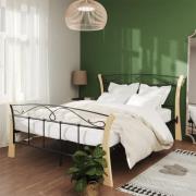 vidaXL Sängram utan madrass svart metall 120x200 cm
