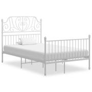 vidaXL Sängram utan madrass vit metall 120x200 cm