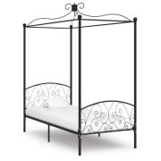 vidaXL Sänghimmel utan madrass svart metall 90x200 cm