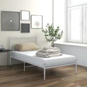 vidaXL Sängram vit metall 100x200 cm