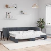 vidaXL Dagbädd utdragbar mörkgrå 80x200 cm sammet