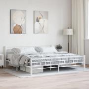vidaXL Sängram utan madrass vit metall 200x200 cm