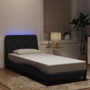 vidaXL Bed Frame with LED without Mattress Black 80x200 cm Velvet