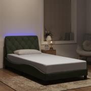 vidaXL Bed Frame with LED without Mattress Light Grey 100x200 cm Velve...