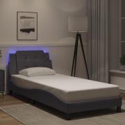 vidaXL Bed Frame with LED without Mattress "Zadar" Grey 90x190 cm
