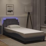 vidaXL Bed Frame with LED without Mattress "Zadar" Grey 100x200 cm