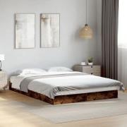 vidaXL Sängram utan madrass rökfärgad ek 140x200 cm konstruerad trä
