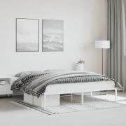 vidaXL Sängram metall vit 183x213 cm
