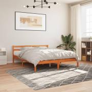 vidaXL Sängram utan madrass vaxbrun 180x200 cm massiv furu