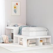 vidaXL Sängram utan madrass vit 80x200 cm massiv furu