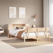 vidaXL Säng med bokhylla utan madrass 120x190 cm massiv furu