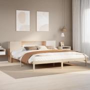 vidaXL Säng med bokhylla utan madrass 180x200cm massiv furu