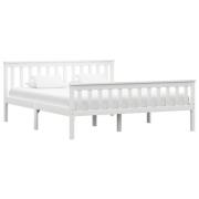 vidaXL Sängram utan madrass vit massiv furu 160x200 cm