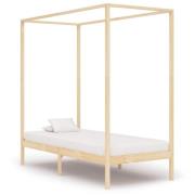 vidaXL Sänghimmel utan madrass massivt trä 100x200 cm