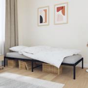 vidaXL Sängram metall svart 90x200 cm