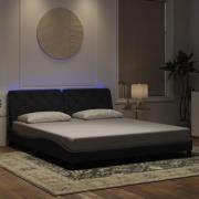 vidaXL Bed Frame with LED without Mattress Black 180x200 cm Velvet