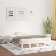vidaXL Sängram massiv furu 135x190 cm vit