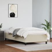 vidaXL Sängram gräddvit 90x190 cm konstläder