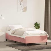 vidaXL Sängram rosa 90x200 cm sammet
