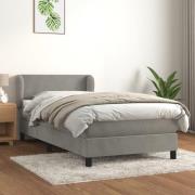 vidaXL Ramsäng med madrass ljusgrå 90x190 cm sammet