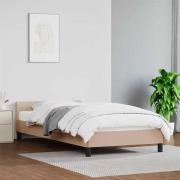 vidaXL Sängram med huvudgavel utan madrass cappuccino 100x200 cm