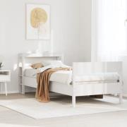 vidaXL Sängram utan madrass vit 75x190 cm massiv furu