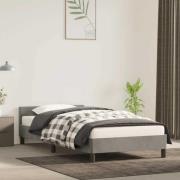 vidaXL Sängram utan madrass ljusgrå 80x200 cm sammet