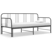vidaXL Utdragbar sängram bäddsoffa grå metall 90x200 cm