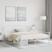 vidaXL Sängram med huvudgavel utan madrass vit 160x200 cm metall