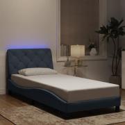 vidaXL Bed Frame with LED without Mattress Dark Grey 90x200 cm Velvet
