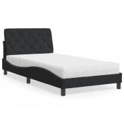 vidaXL Bed with Mattress Black 100x200 cm Velvet