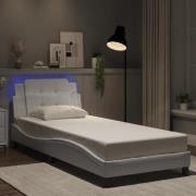 vidaXL Bed Frame with LED without Mattress "Zadar" White 90x200 cm