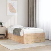 vidaXL Sängram utan madrass 75x190 cm massiv furu