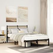 vidaXL Sängram utan madrass metall sonoma-ek 120x190 cm