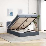 vidaXL Ottoman sängram med madrass mörkgrå 140x190 cm sammet