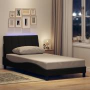 vidaXL Sängram utan madrass svart 100x200 cm tyg